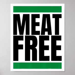 Meat Free Vegan Bodybuilding Vegan Straight Edge Poster