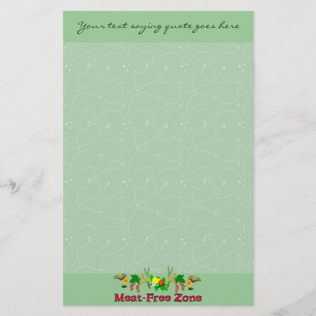 Meat-Free Zone Stationery (Front)