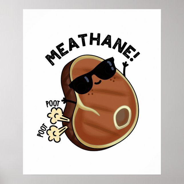 Meat-hane Funny Farting Meat Pun  Poster (Front)