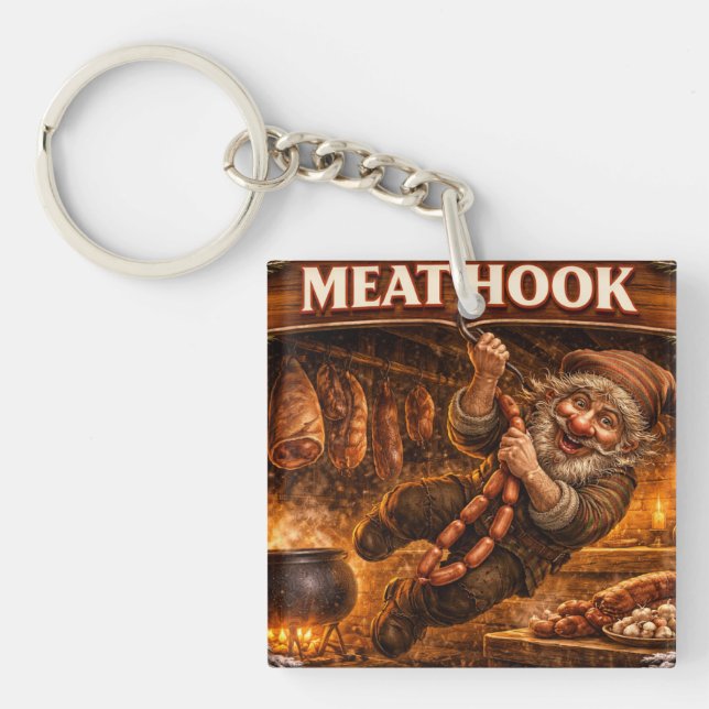 Meat Hook Icelandic Yule Lad Keychain (Front)