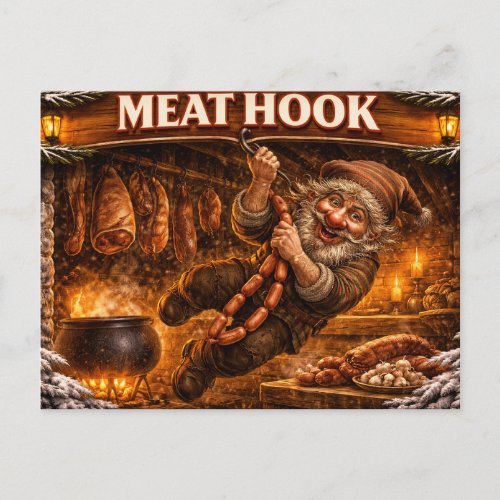 Meat Hook Icelandic Yule Lad Postcard