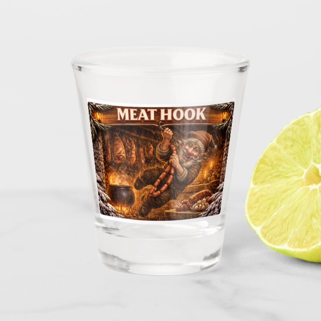 Meat Hook Icelandic Yule Lad Shot Glass (Front)