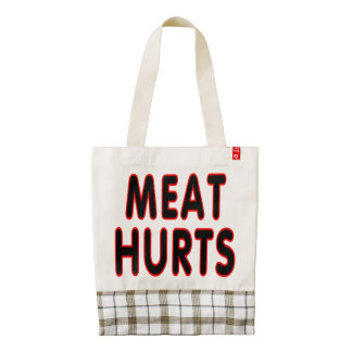 Meat hurts zazzle HEART tote bag