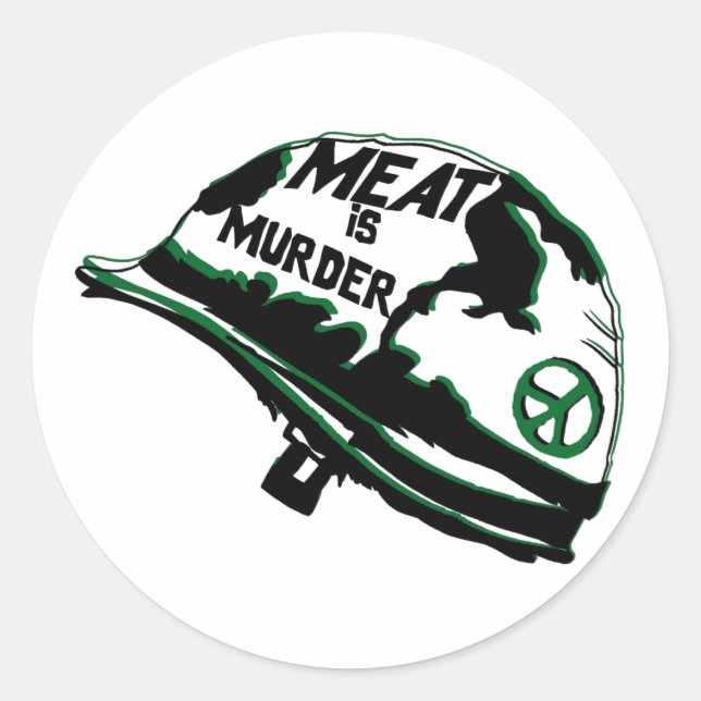Meat Is Murder Classic Round Sticker (Front)