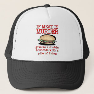 Meat Is Murder Funny Cap Hat Humor