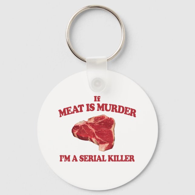 Meat is murder keychain (Front)