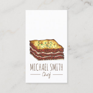 Meat Lasagne Lasagna Italian Restaurant Food Chef Business Card