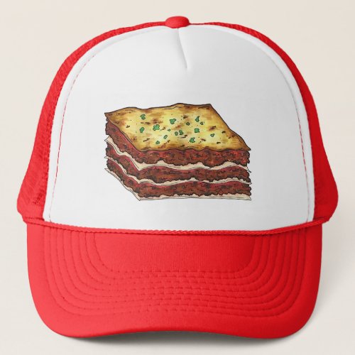 Meat Lasagne Lasagna Italian Restaurant Food Chef Trucker Hat