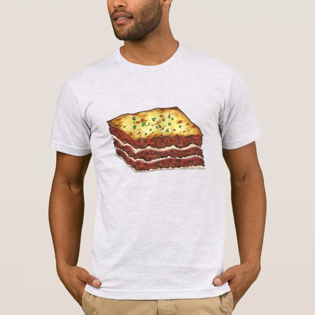 Meat Lasagne Lasagna Restaurant Food Italian Food T-Shirt (Front)