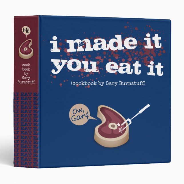 Meat men grilling personalized cookbook recipe 3 r 3 ring binder (Front/Spine)