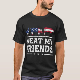 Meat My Friends Grilling Pitmaster Smoker Grillmas T-Shirt