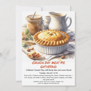 Meat Pie Party with Rustic Charm   Canada Day Invitation