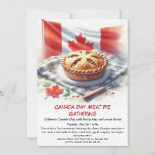 Meat Pie Party with Rustic Charm Canada Day Invitation