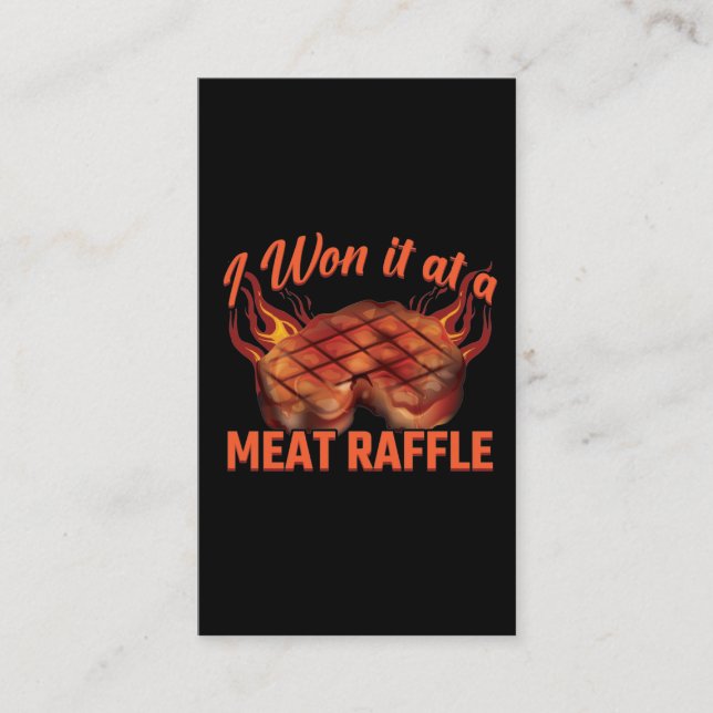 Meat Raffle Winner BBQ Steak Butcher Minnesota Business Card (Front)