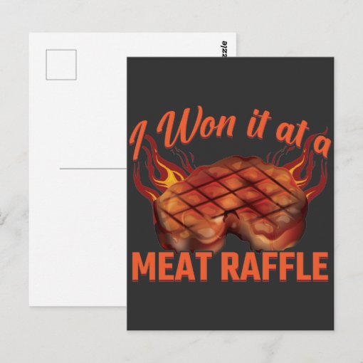 Meat Raffle Winner BBQ Steak Butcher Minnesota Postcard | Zazzle