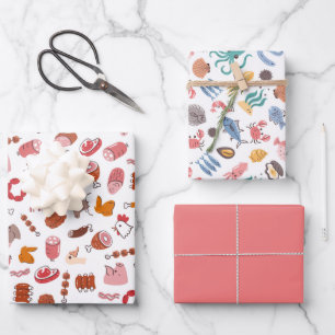 Meat Seafood Farmer Market Poultry Stock Wrapping Paper Sheets