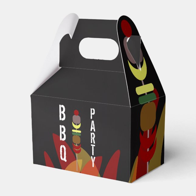 Meat Skewers BBQ Cook Out Party Favor Boxes (Front Side)