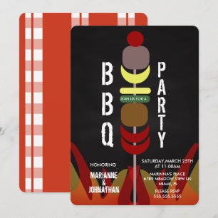 Meat Skewers BBQ Cook Out Party Invitation
