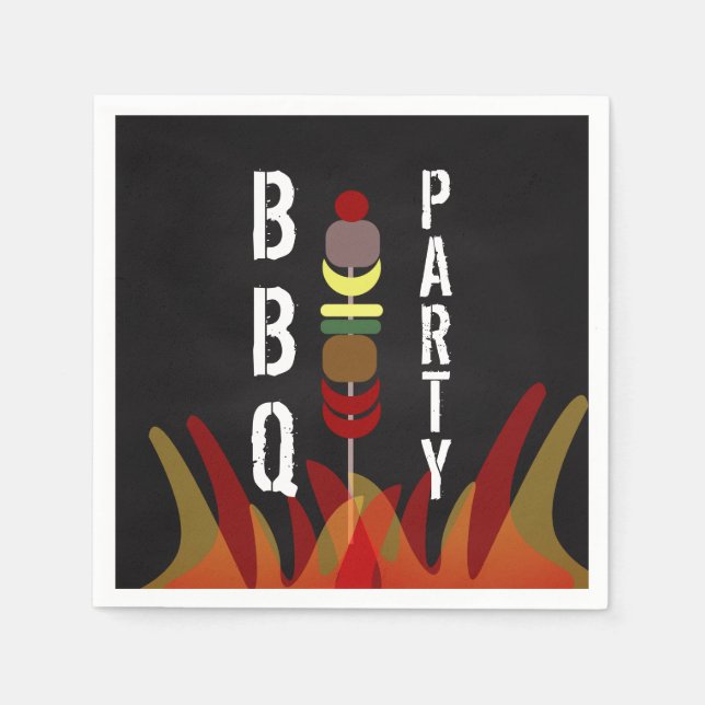Meat Skewers BBQ Cook Out Party  Napkins (Front)