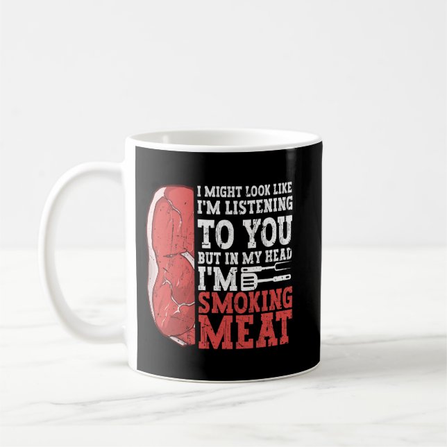 Meat Smoker Bbq Smoking Griller Chef Barbecue Gril Coffee Mug (Left)