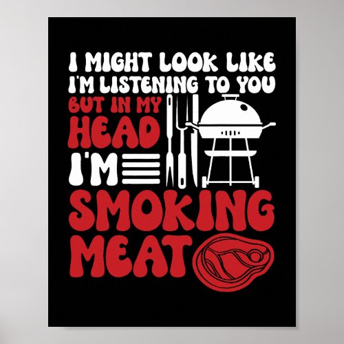 Meat Smoker Bbq Smoking Grilling Lover Griller Che Poster