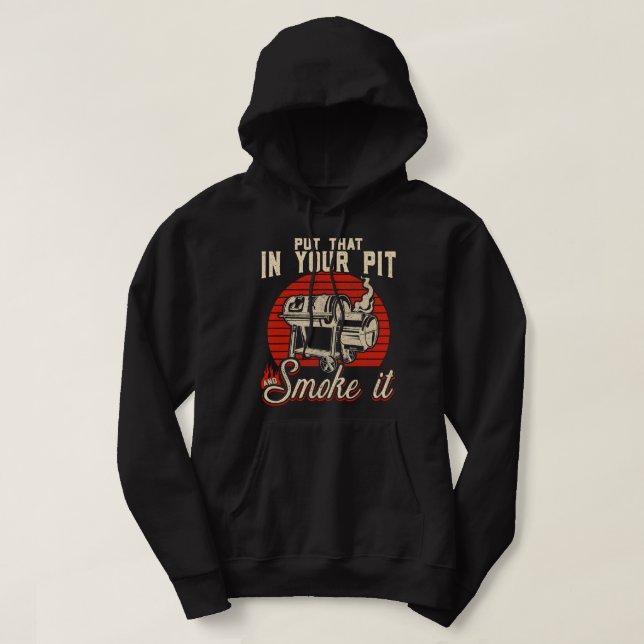 Meat smoker meat grilling BBQ grill pitmaster barb Hoodie (Design Front)