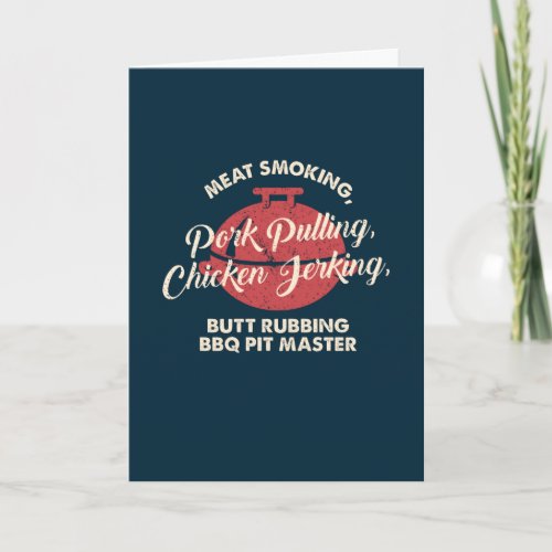Meat Smoking BBQ Pit Master Dad _ Fathers Day Card