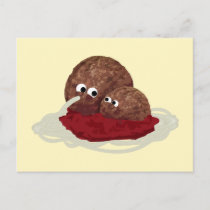 Meatball Eating Spaghetti Postcard