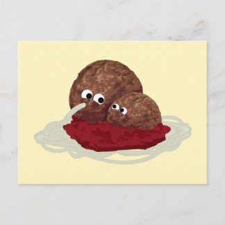 Meatball Eating Spaghetti Postcard