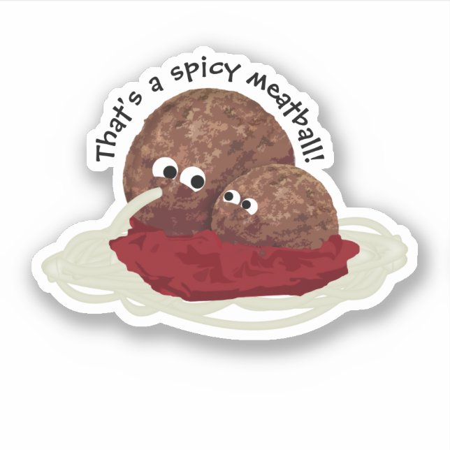 Meatball Eating Spaghetti Sticker (Front)