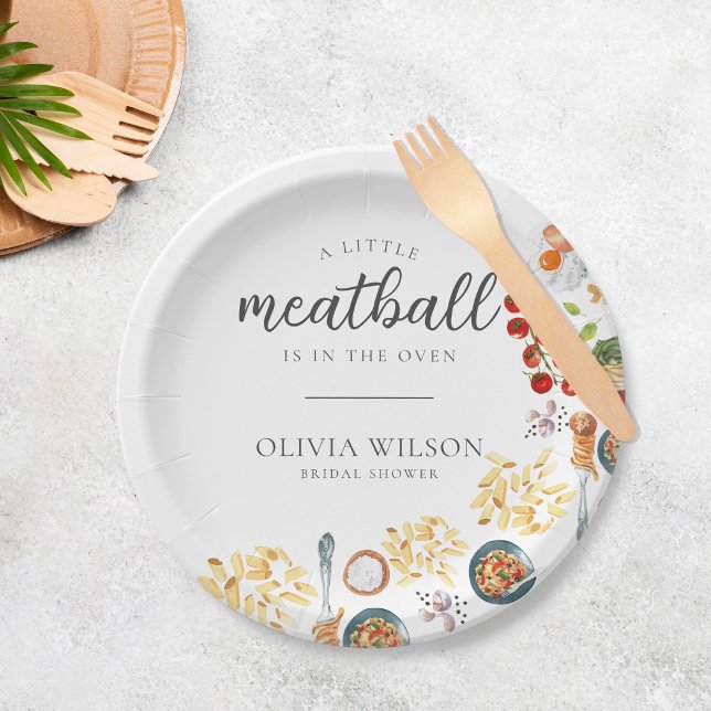 Meatball Italian Baby Shower Paper Plates (Creator Uploaded)