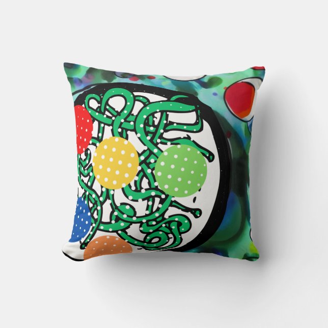 Meatball Madness Throw Pillow (Front)