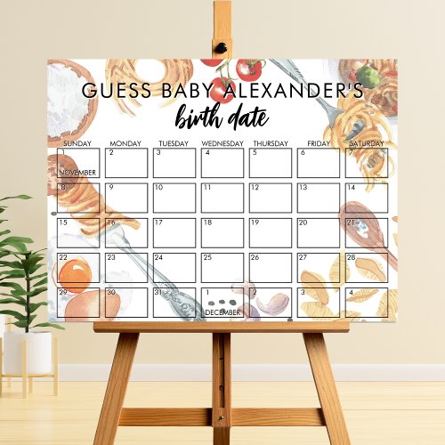 Meatball Pasta Italian Baby Shower Due Date Game