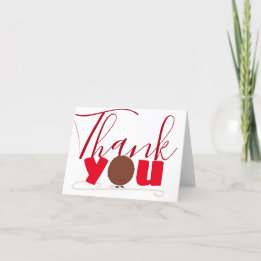 Meatball Spaghetti Food Letterpress Thank You Card
