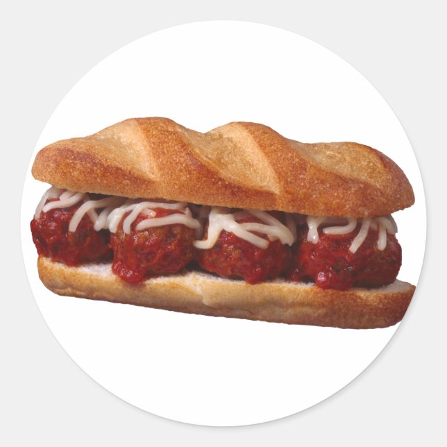 Meatball Sub Classic Round Sticker (Front)