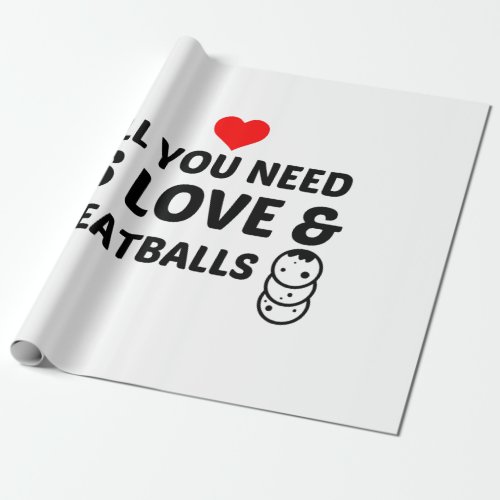 MEATBALLS AND LOVE WRAPPING PAPER