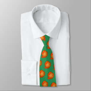 Meatballs in sauce - custom striped background neck tie