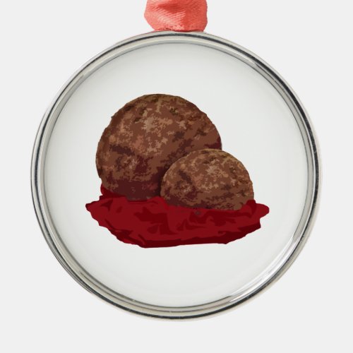 Meatballs in Sauce Metal Ornament