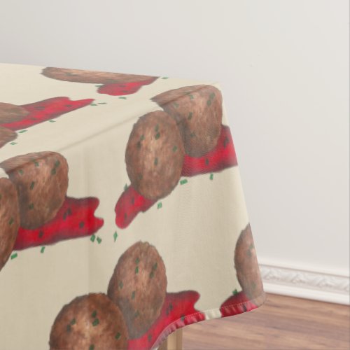 Meatballs Marinara Italian Restaurant Food Cooking Tablecloth