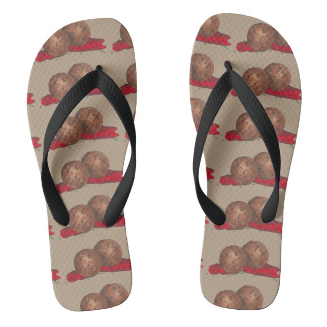 Meatballs Marinara Meatball Italian Food Cooking Flip Flops (Footbed)