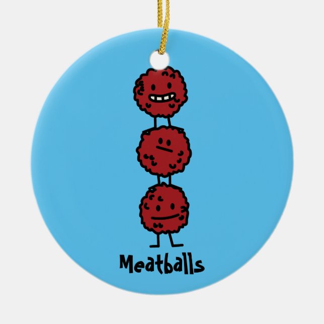 Meatballs Meatball stacked on top of each other Ceramic Ornament (Front)