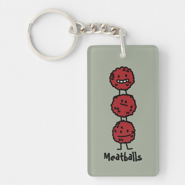 Meatballs Meatball stacked on top of each other Keychain (Front)