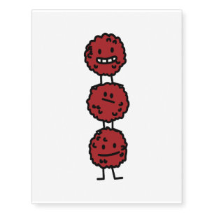 Meatballs Meatball stacked on top of each other Temporary Tattoos
