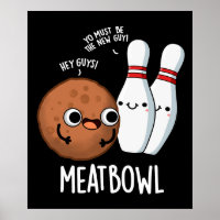 Meatbowl Funny Meatball Pun Dark BG