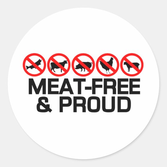 Meatfree and Proud Classic Round Sticker
