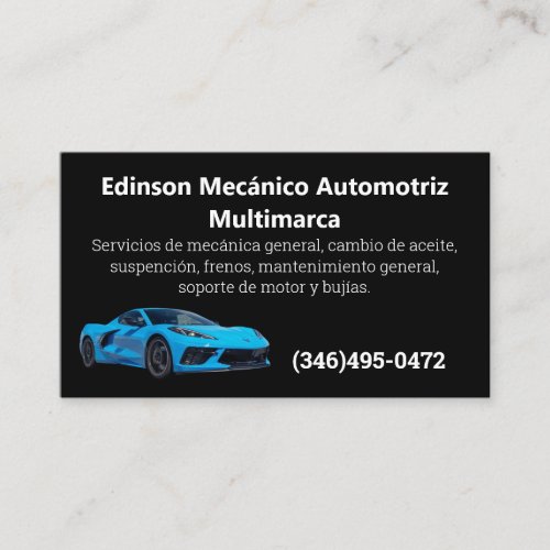 Mecnico Automotriz Business Card