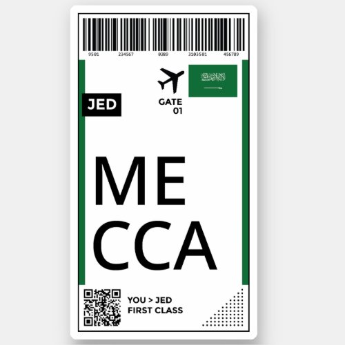Mecca Boarding Pass Sticker