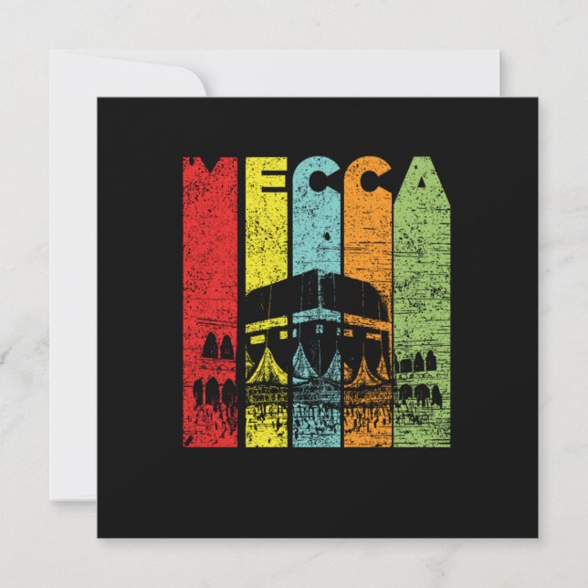 Mecca Hajj Muslim Islam Allah Mosque Quran Gift Invitation (Front)
