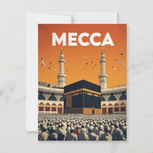 Mecca Hajj Pilgrimage Islamic Postcard