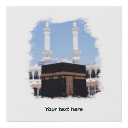 Mecca hand painted faux canvas print